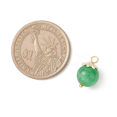 Cat Eye with Brass Pendants PALLOY-JF04270-1