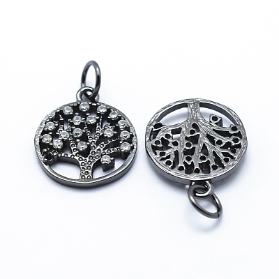 Brass Micro Pave Cubic Zirconia Charms ZIRC-L070-06B-1