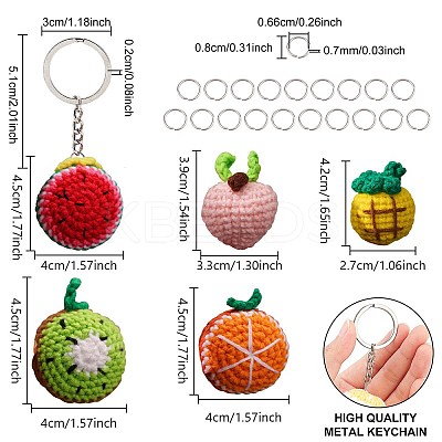 DIY Fruit Theme Keychain Making Kit DIY-FG0002-98-1