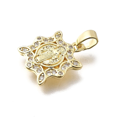 Brass Micro Pave Cubic Zirconia Pendants KK-P336-01C-G-1