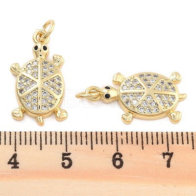 Brass Pave Clear Cubic Zirconia Pendants KK-U009-12B-G-1
