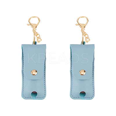 PU Leather Lipstick Holder Keychains AJEW-WH0270-203B-1
