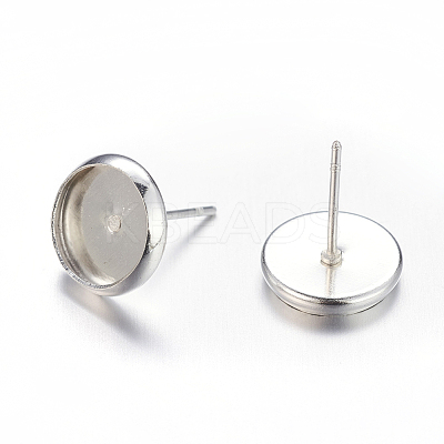 Brass Stud Earring Settings IFIN-Q006-S-NF-1