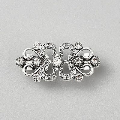 Flower Alloy & Glass Cardigan Clips AJEW-WH0314-876AS-1