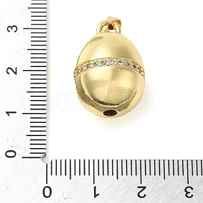 Rack Plating Brass Micro Pave Clear Cubic Zirconia Pendants KK-C047-09G-1