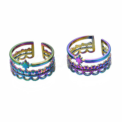 Star Cuff Rings RJEW-N038-003-1