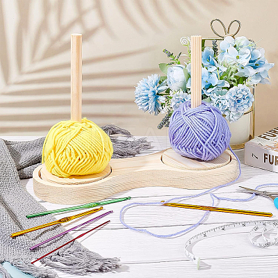 1 Set Rotatable Wooden Yarn Skein Spinner DIY-BC0005-79-1