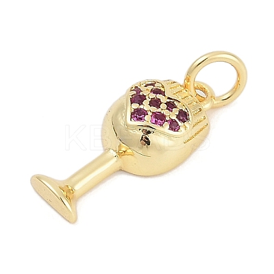 Brass Micro Pave Cubic Zirconia Pendants KK-G522-55G-1