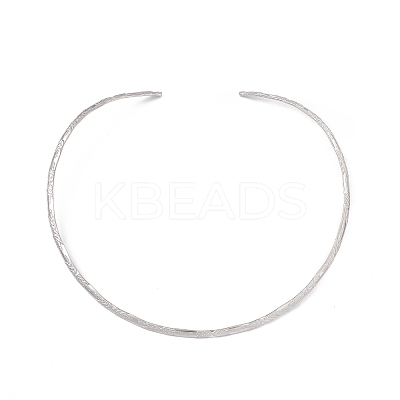 Non-Tarnish 304 Stainless Steel Textured Wire Necklace Making STAS-B036-04P-1