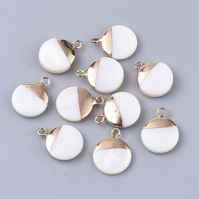 Electroplate Freshwater Shell Pendants X-SHEL-S276-61A-1