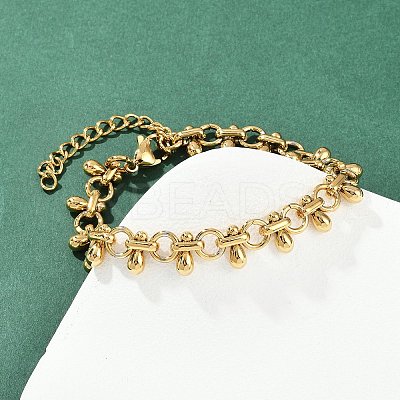 304 Stainless Steel Link Chain Bracelets for Women BJEW-Z143-01G-1