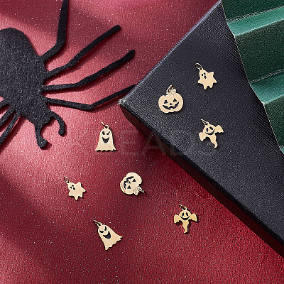 8Pcs 4 Style 316 Surgical Stainless Steel Enamel Charms STAS-BBC0001-17-1