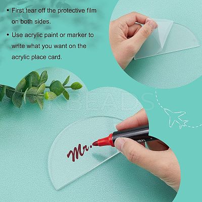 24Pcs Acrylic Wedding Place Card AJEW-FG0002-07-1