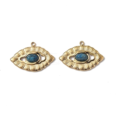 PVD Vacuum Plating 201 Stainless Steel Natural Natural Agate Pendants STAS-C064-VC913-1