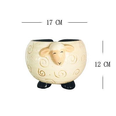 Lovely Sheep Shape Handmade Porcelain Yarn Bowl Holder SENE-PW0022-04-1