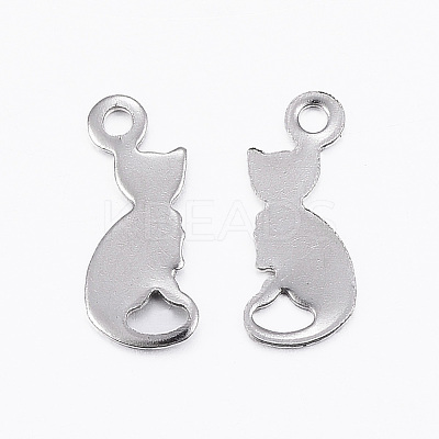 Tarnish Resistant 304 Stainless Steel Kitten Charms LS-X-STAS-H396-04P-1