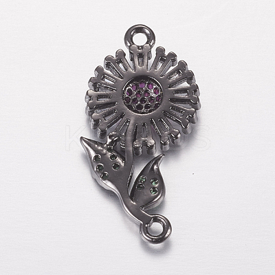 Brass Micro Pave Cubic Zirconia Links ZIRC-E150-01-1