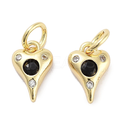 Brass Micro Pave Cubic Zirconia Charms KK-C051-06G-04-1