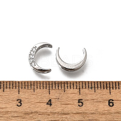 Brass Micro Pave Clear Cubic Zirconia Links Connector Charms KK-K378-66P-1