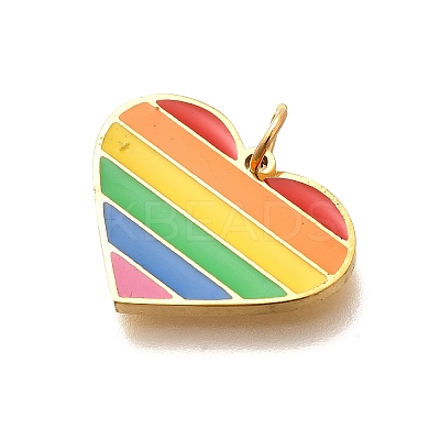 Pride 304 Stainless Steel Enamel Pendants LS-STAS-B079-01G-05-1
