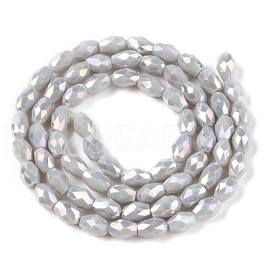 Opaque Solid Color Electroplate Glass Beads Strands LS-EGLA-N013-P4mm-B05-1