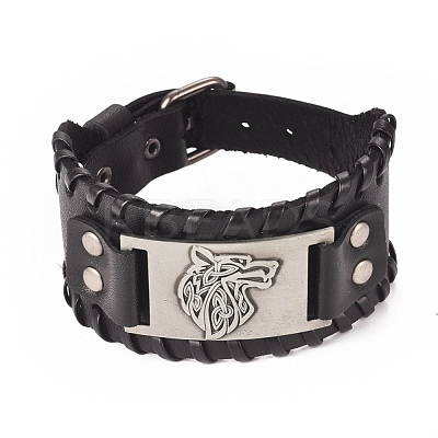 Full Grain Leather Cord Bracelets BJEW-G620-B01-1