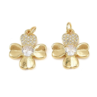 Brass Micro Pave Cubic Zirconia Pendants KK-S526-55G-1