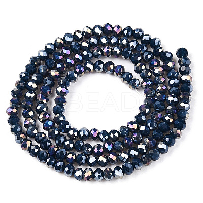 Electroplate Glass Beads Strands EGLA-A044-P2mm-B16-1