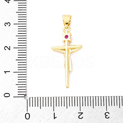 Brass Micro Pave Cubic Zirconia Pendants KK-S510-07G-1