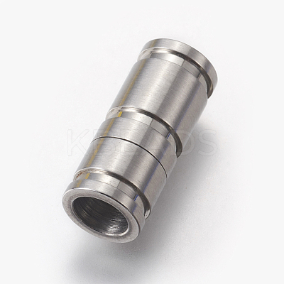 Tarnish Resistant 304 Stainless Steel Magnetic Clasps with Glue-in Ends STAS-F194-15P-1