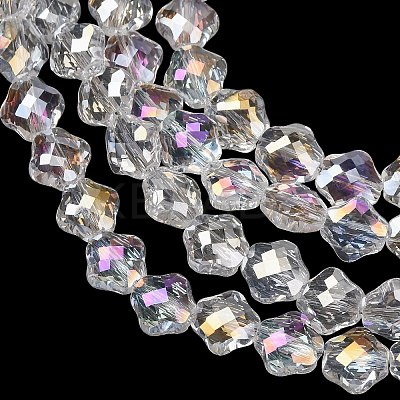 Electroplate Transparent Glass Beads Strands GL-CBA7A17-02A-14-1