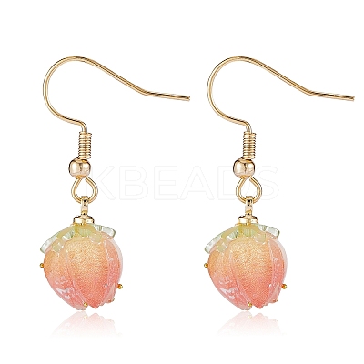 3D Resin Flower Dangle Earrings EJEW-SW00019-05-1