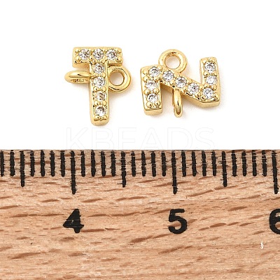 26Pcs 26 Styles Brass Micro Pave Clear Cubic Zirconia Connector Charms KK-H252-01G-1