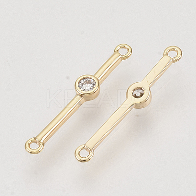 Brass Cubic Zirconia Links connectors KK-N216-24-1