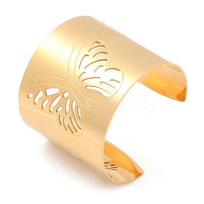 304 Stainless Steel Cuff Bangles for Women BJEW-U026-03G-1