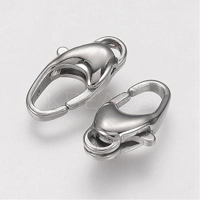 Tarnish Resistant 304 Stainless Steel Lobster Claw Clasps STAS-F109-01P-1
