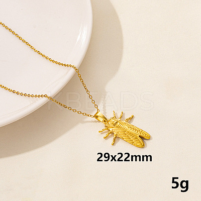 Stainless Steel Insect Pendant Necklace Unisex Jewelry TG2584-4-1