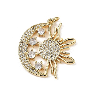 Brass Micro Pave Cubic Zirconia Pendants KK-R230-10G-1