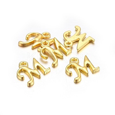 Golden Plated Alloy Letter Pendants LS-PALLOY-J718-01G-M-1