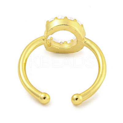 Rack Plating Brass Open Cuff Rings for Women RJEW-F162-01G-C-1