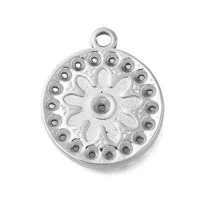 304 Stainless Steel Pendant Rhinestone Settings STAS-D192-14P-1