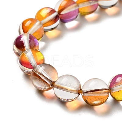 Electroplated Synthetic Moonstone Beads Strands G-F143-A01-M-1