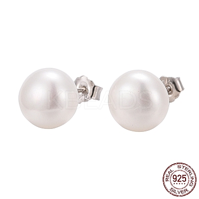 Valentine Presents for Her 925 Sterling Silver Ball Stud Earrings LS-EJEW-D029-8mm-2-1