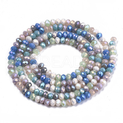 Electroplate Glass Beads Strands X-EGLA-S192-001A-B05-1