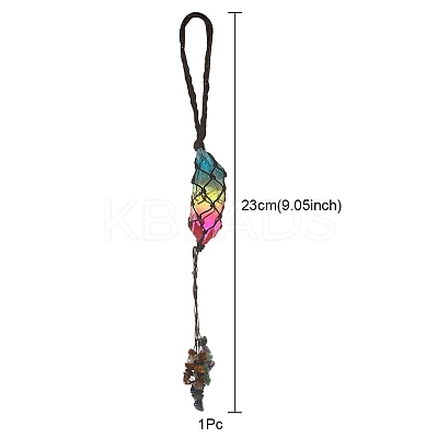 Natural 7 Chakra Stones Chips Tassel Curtain Tiebacks MAKN-YWC0001-04-1