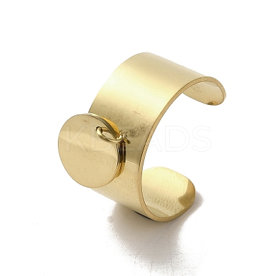 304 Stainless Steel Open Cuff Rings RJEW-K258-03G-1