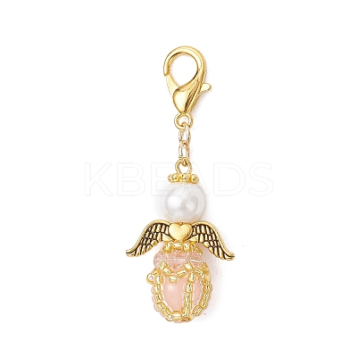 Luminous Acrylic & Handmade Glass Seed Beaded Pendants Decorations HJEW-MZ00379-02-1