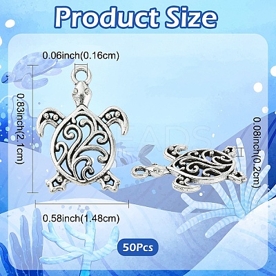 50Pcs Tibetan Style Alloy Pendants FIND-YW0008-73-1