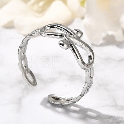 Infinity 304 Stainless Steel Open Cuff Rings for Women RJEW-M046-04P-1