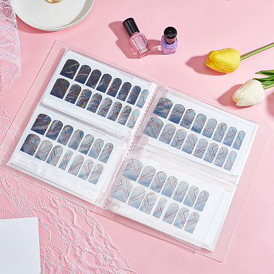 80 Slots PP Nail Stickers Empty Storage Showing Holder Organizer MRMJ-WH0064-41-1